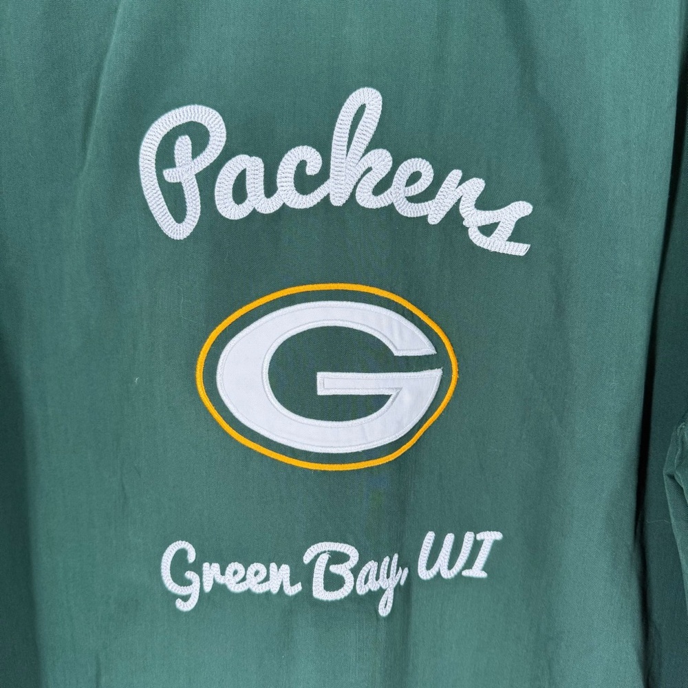 Green Bay Packers Button Up Camp Bowling Shirt NFL Apparel Embroidered Logo XXL - Picture 10 of 13